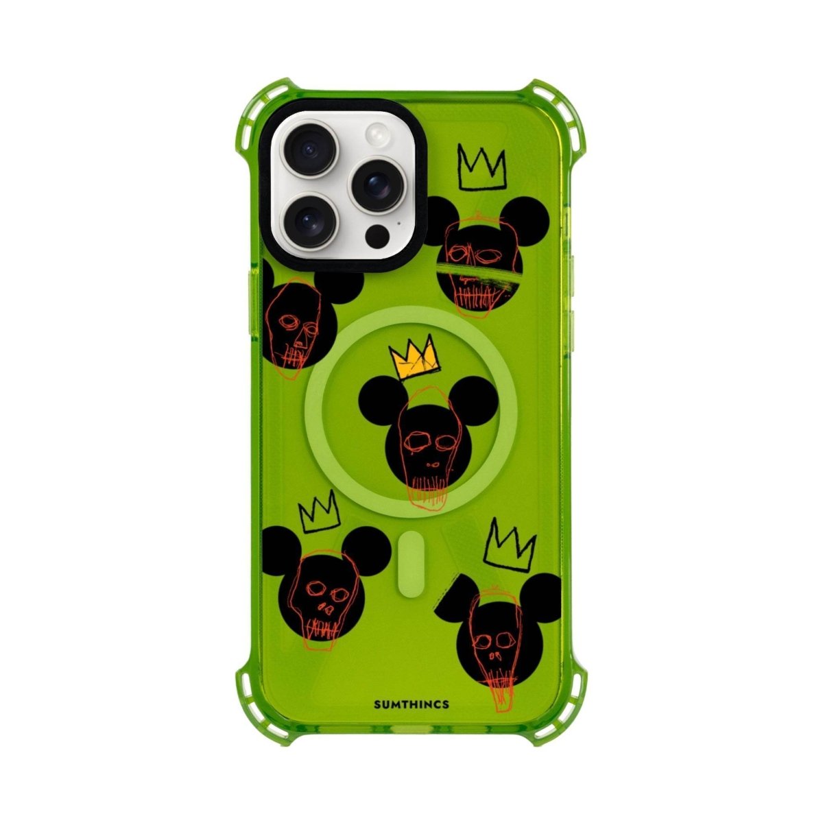 iPhone 15 Plus Mickeys Midnight Bumper Magsafe Şeffaf Telefon Kılıfı Yeşil - SUMTHINCS