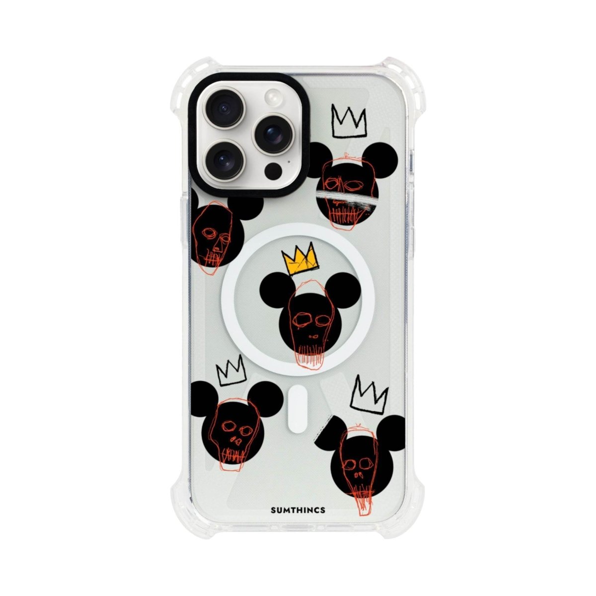 iPhone 15 Plus Mickeys Midnight Bumper Magsafe Şeffaf Telefon Kılıfı Beyaz Şeffaf - SUMTHINCS