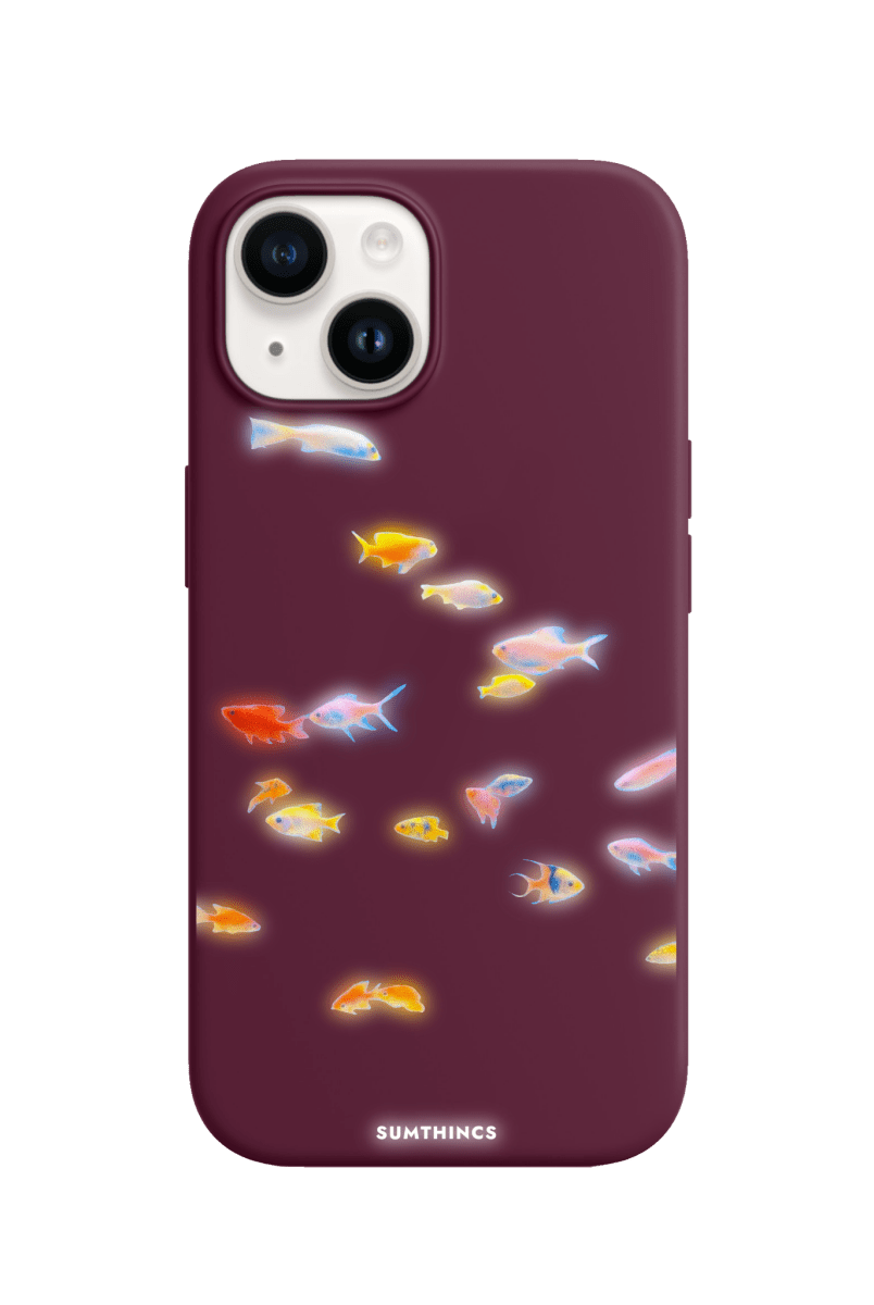 iPhone 15 Plus Neon Fish Premium Telefon Kılıfı Bordo - SUMTHINCS