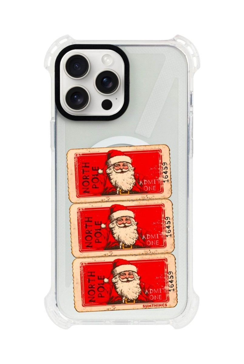 iPhone 15 Plus Northpole Ticket Bumper Magsafe Şeffaf Telefon Kılıfı Beyaz Şeffaf - SUMTHINCS