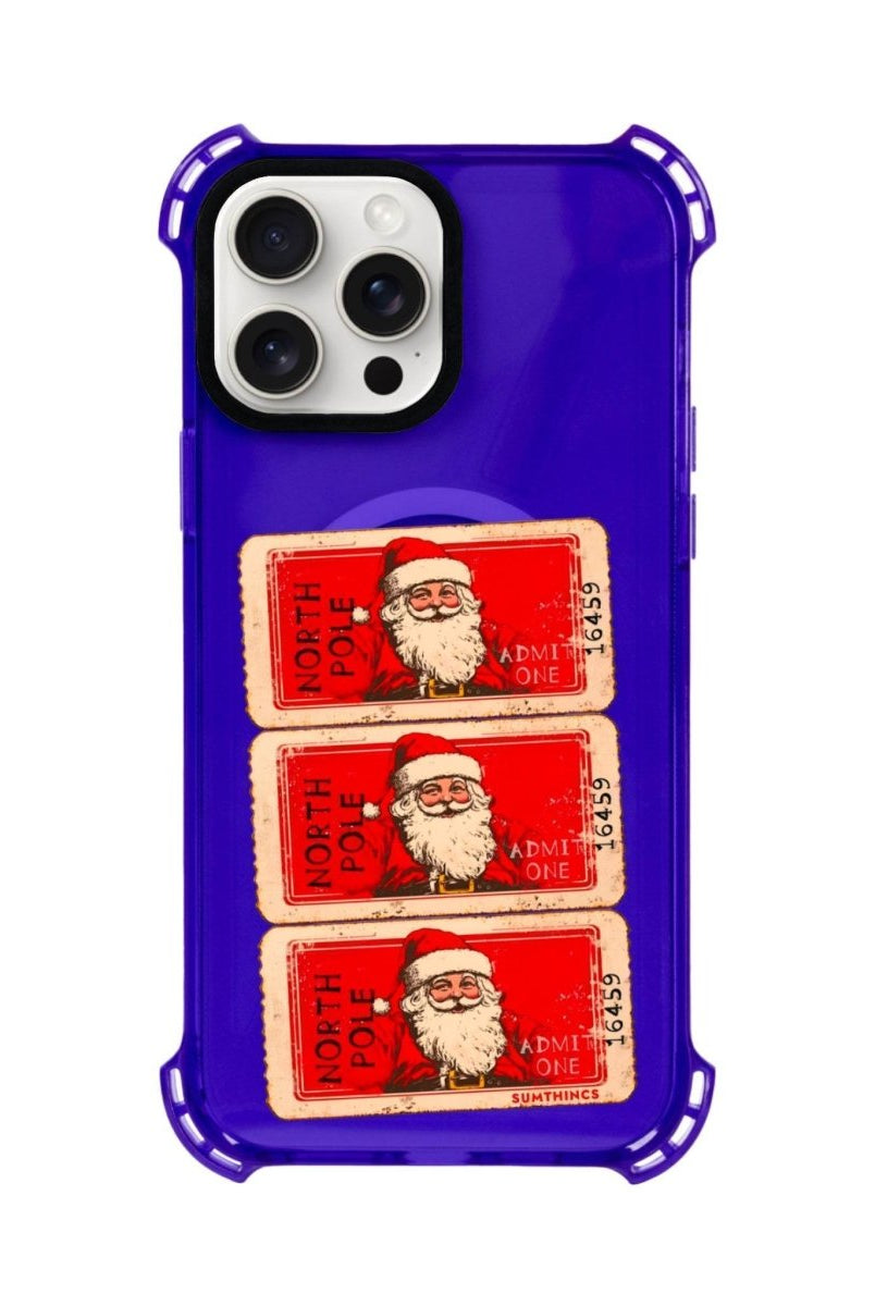 iPhone 15 Plus Northpole Ticket Bumper Magsafe Şeffaf Telefon Kılıfı Mor - SUMTHINCS