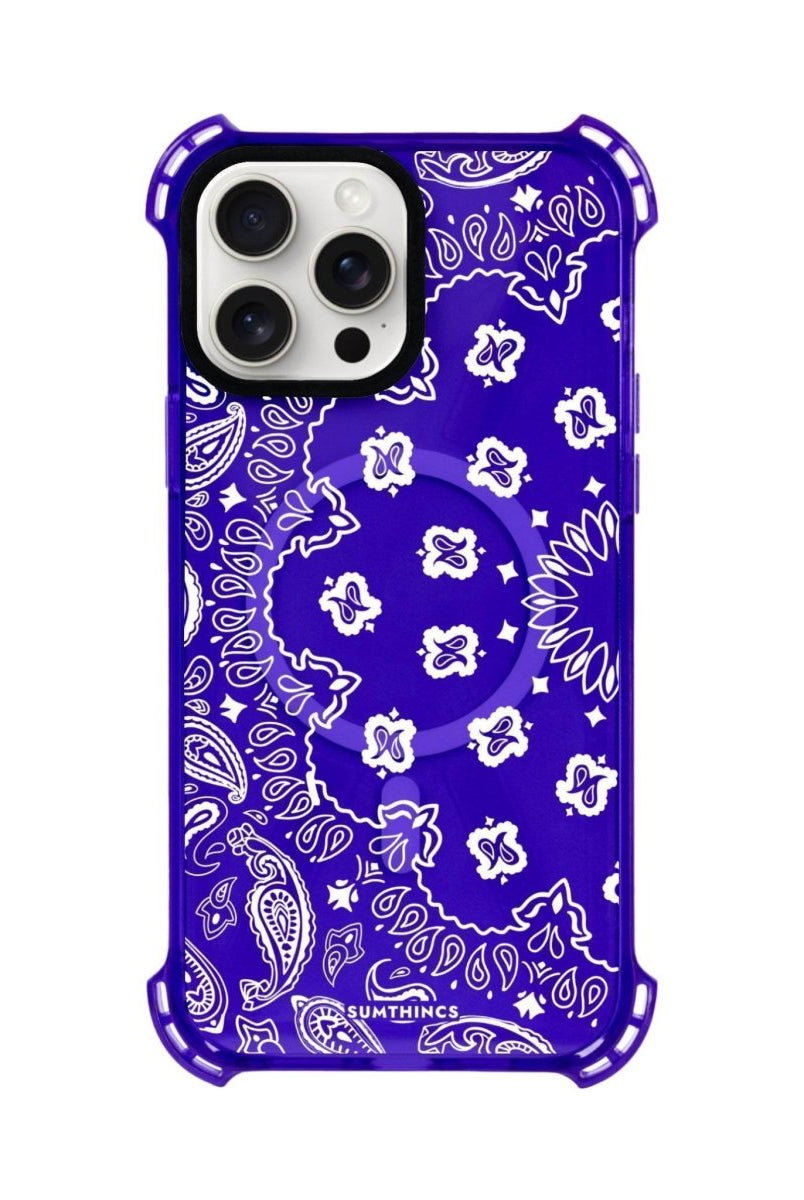 iPhone 15 Plus Paisley Bumper Magsafe Şeffaf Telefon Kılıfı Mor - SUMTHINCS
