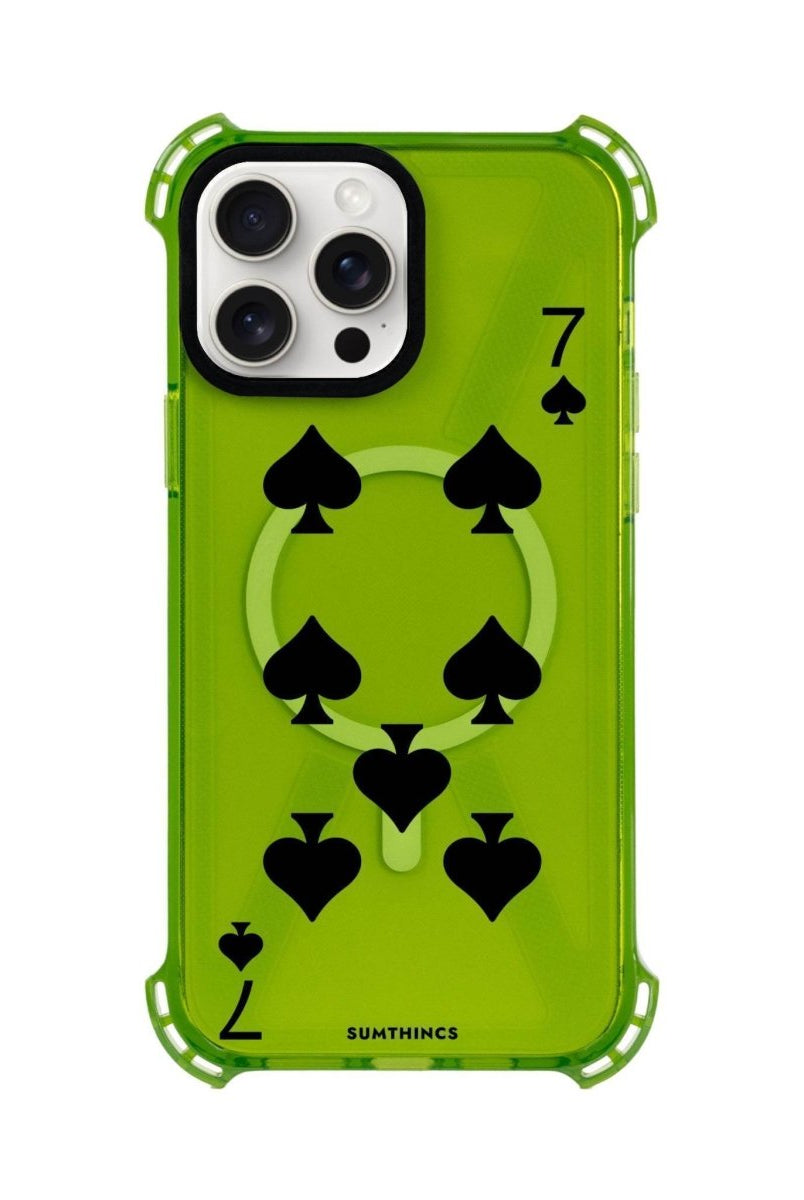 iPhone 15 Plus Spade7 Bumper Magsafe Şeffaf Telefon Kılıfı Yeşil - SUMTHINCS