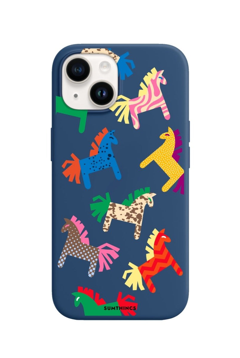 iPhone 15 Ponies Premium Telefon Kılıfı Pasifik Mavi - SUMTHINCS
