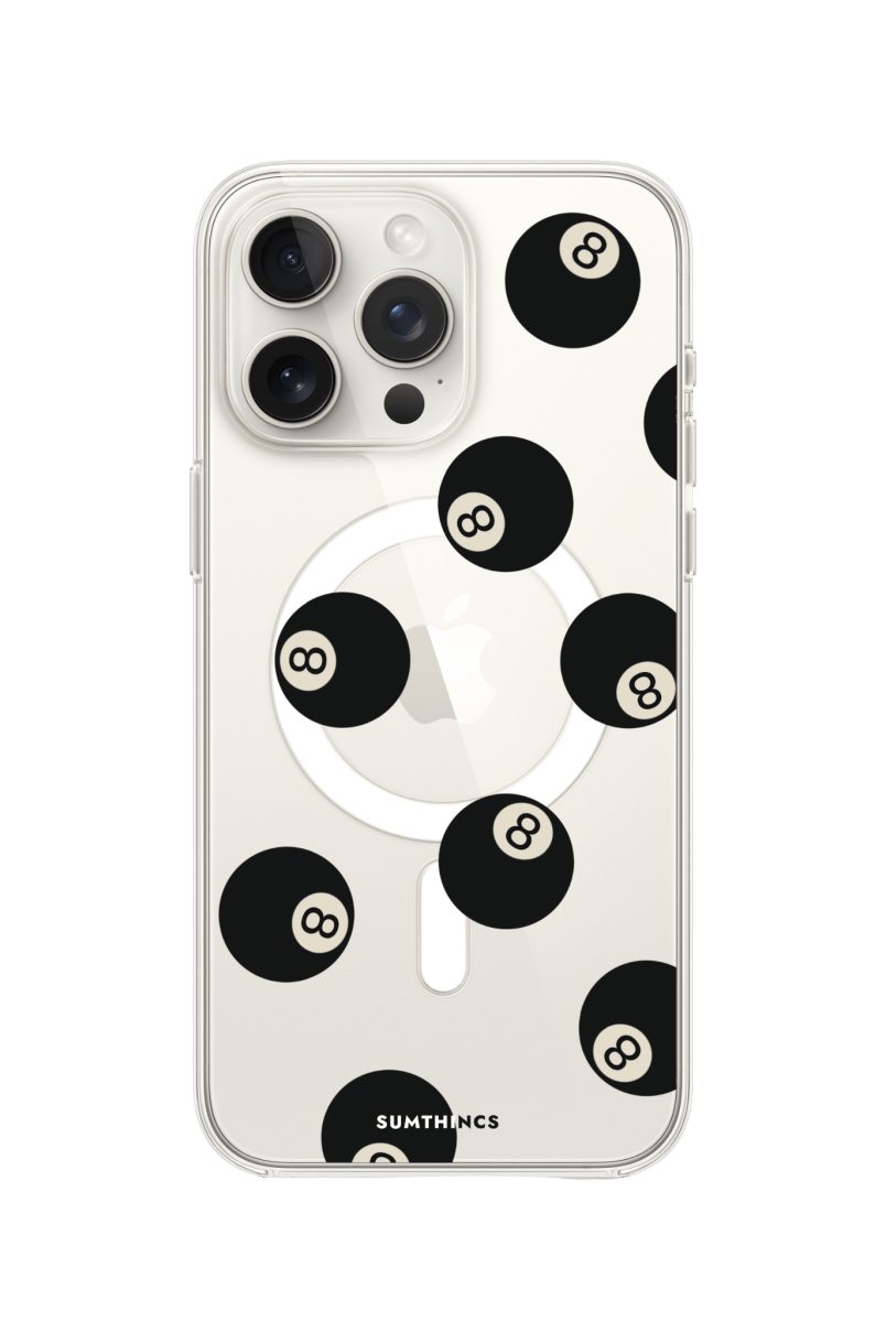 iPhone 15 Pro 8Ball Clear Magsafe Şeffaf Telefon Kılıfı - SUMTHINCS