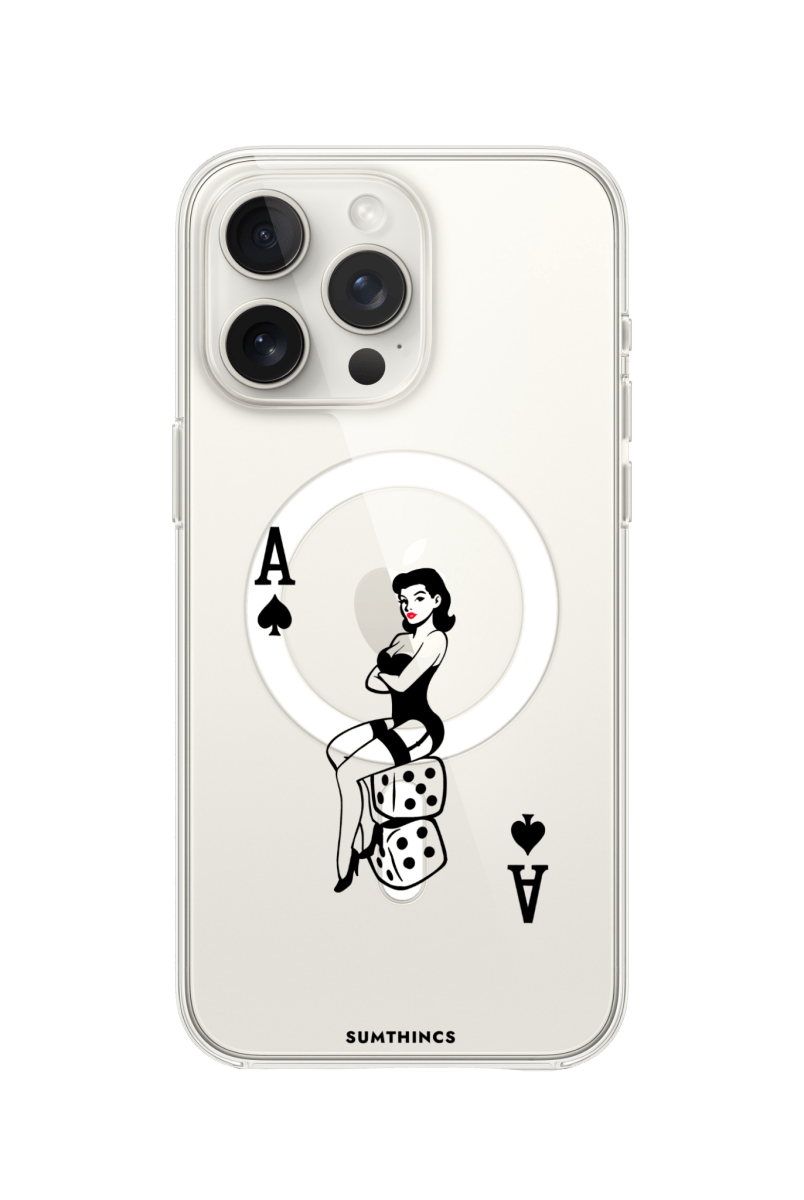 iPhone 15 Pro Ace Queen Clear Magsafe Şeffaf Telefon Kılıfı - SUMTHINCS