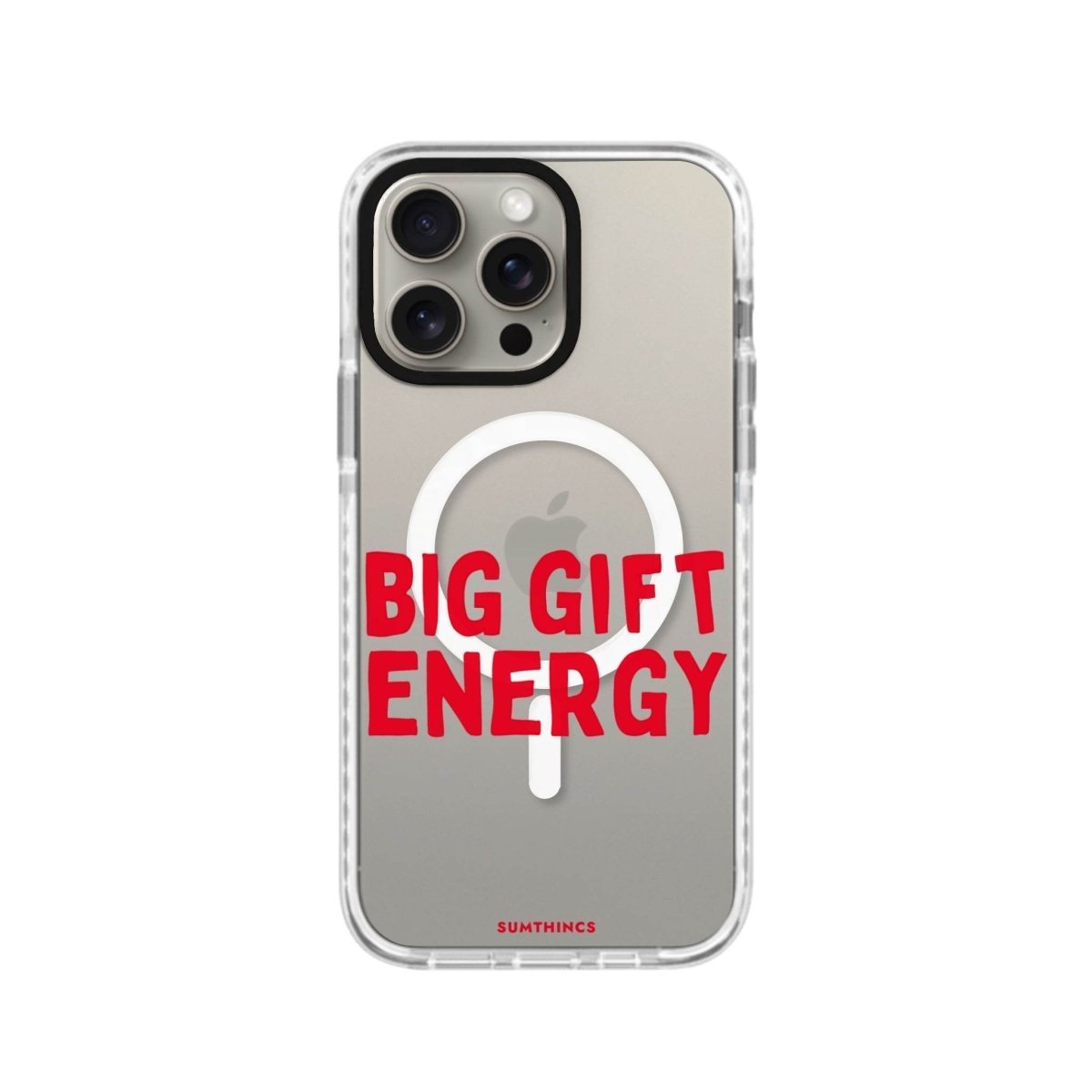 iPhone 15 Pro Big Gift Energy Magsafe Procase Şeffaf Telefon Kılıfı Beyaz Şeffaf - SUMTHINCS