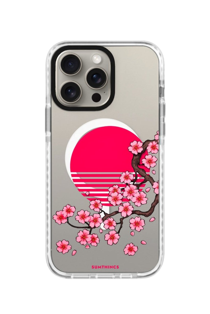 iPhone 15 Pro Cherry Blossom Dawn Magsafe Procase Şeffaf Telefon Kılıfı Beyaz Şeffaf - SUMTHINCS