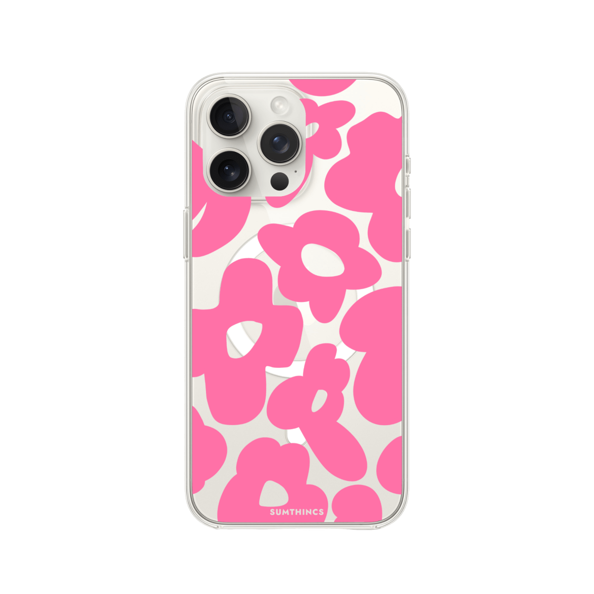 iPhone 15 Pro Daisy Pop Clear Magsafe Telefon Kılıfı - SUMTHINCS