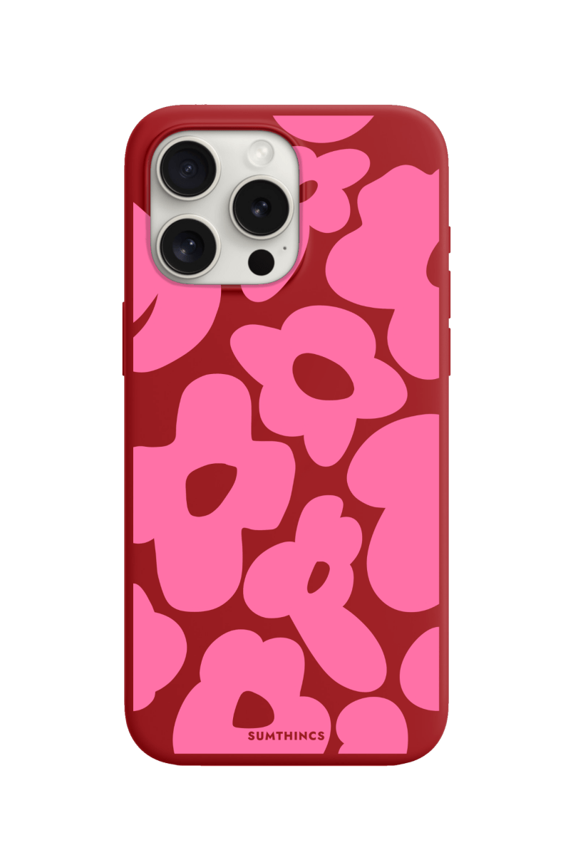 iPhone 15 Pro Daisy Pop Premium Telefon Kılıfı Kırmızı - SUMTHINCS