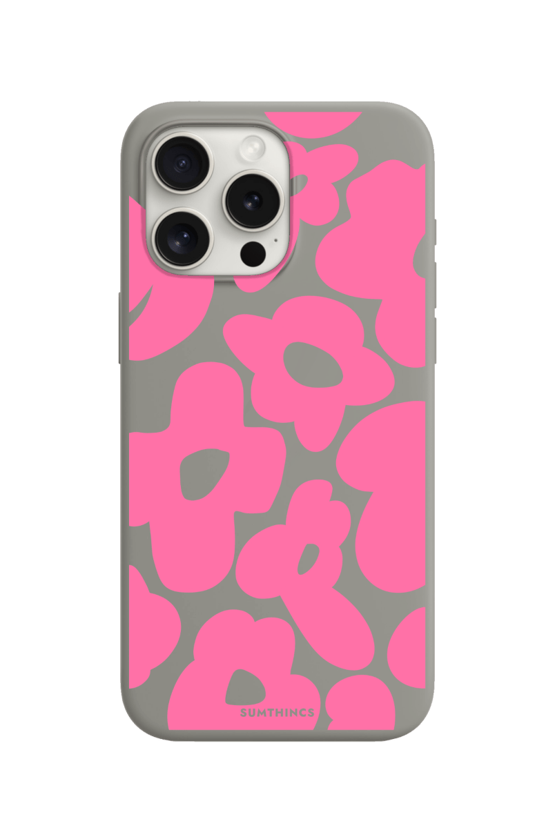iPhone 15 Pro Daisy Pop Premium Telefon Kılıfı Gri - SUMTHINCS