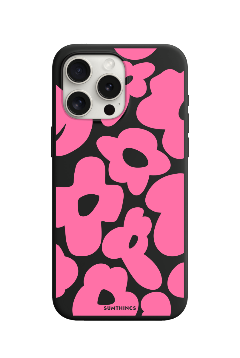 iPhone 15 Pro Daisy Pop Premium Telefon Kılıfı Siyah - SUMTHINCS