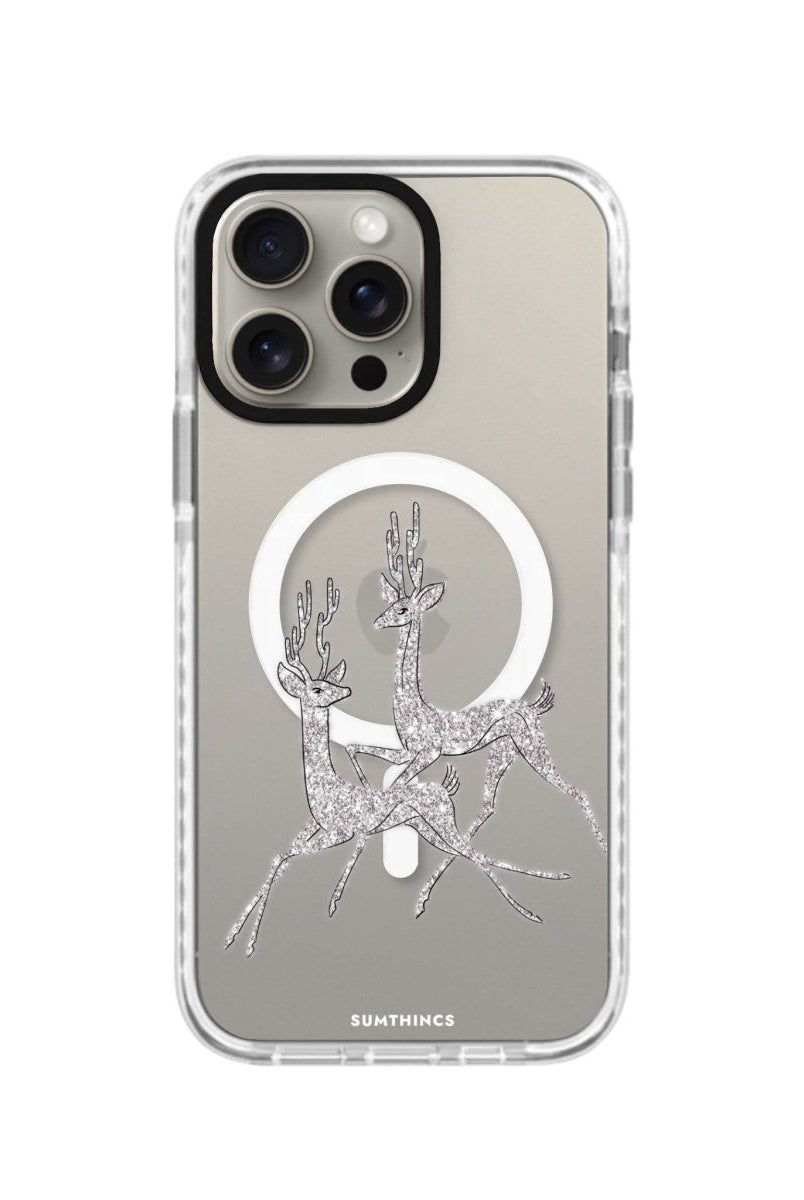 iPhone 15 Pro Disco Deers Magsafe Procase Şeffaf Telefon Kılıfı Beyaz Şeffaf - SUMTHINCS