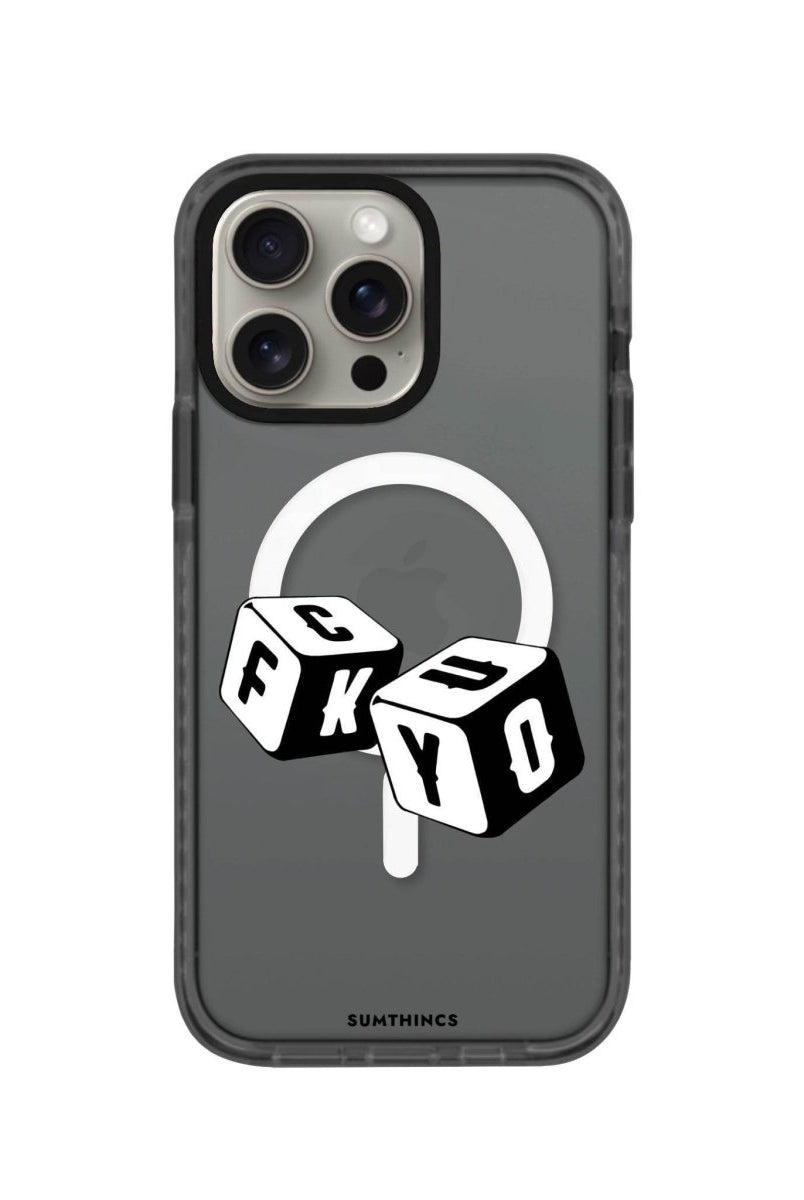 iPhone 15 Pro Fck You Magsafe Procase Şeffaf Telefon Kılıfı Antrasit - SUMTHINCS