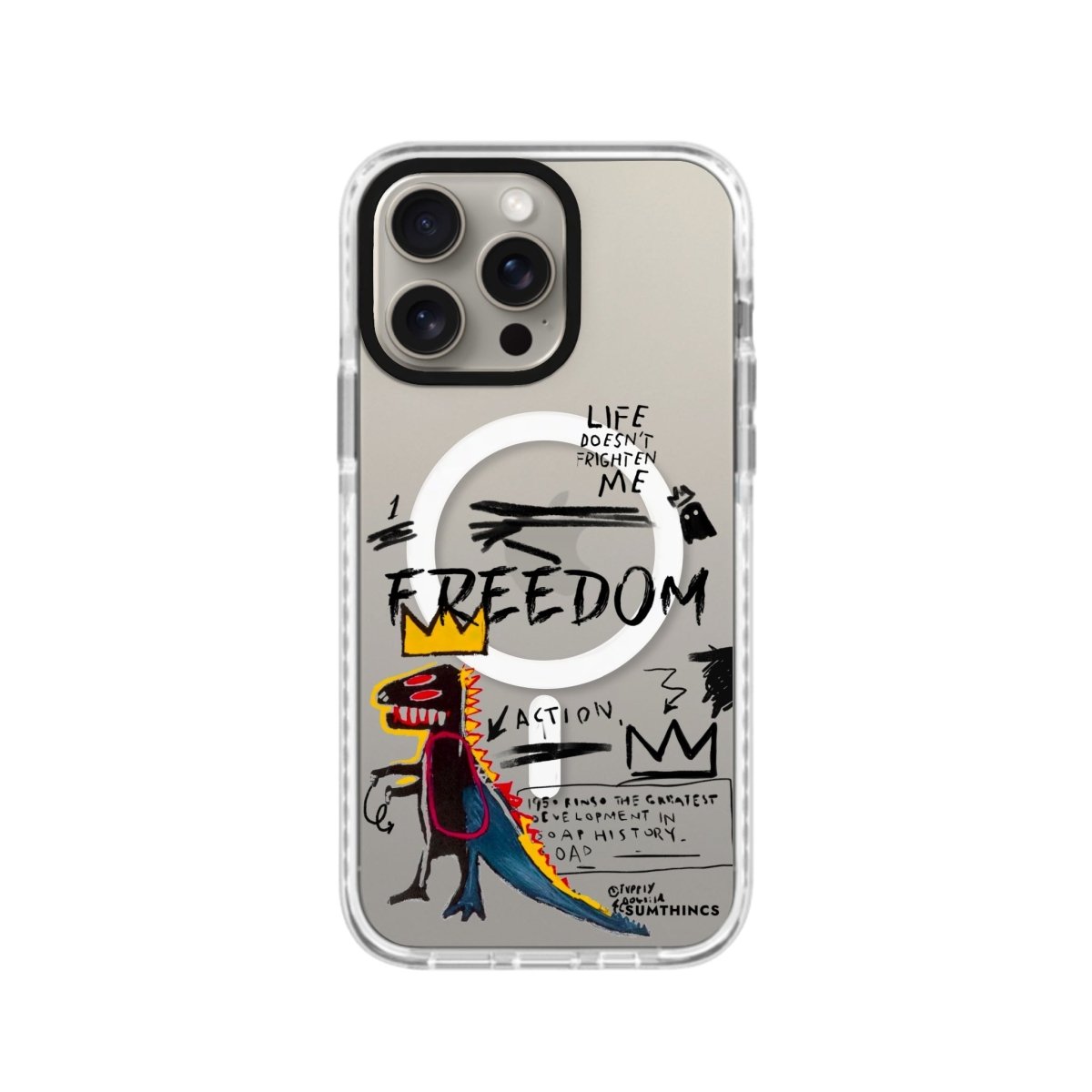 iPhone 15 Pro Freedom Magsafe Procase Şeffaf Telefon Kılıfı Beyaz Şeffaf - SUMTHINCS