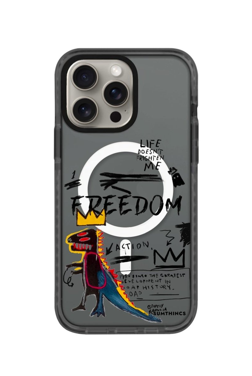 iPhone 15 Pro Freedom Magsafe Procase Şeffaf Telefon Kılıfı Antrasit - SUMTHINCS