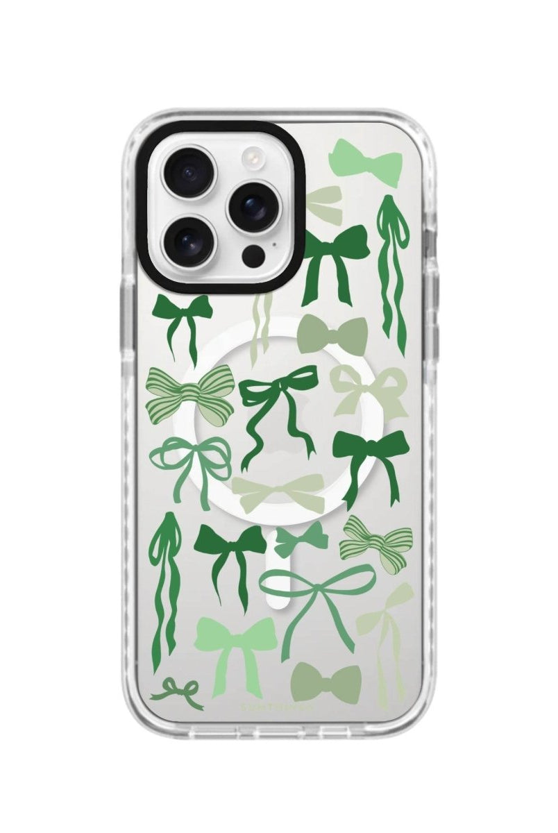 iPhone 15 Pro Green Garland Magsafe Procase Şeffaf Telefon Kılıfı Beyaz Şeffaf - SUMTHINCS