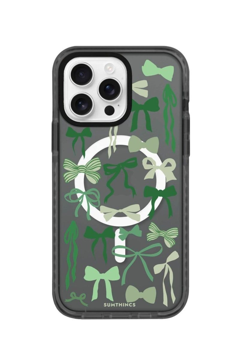 iPhone 15 Pro Green Garland Magsafe Procase Şeffaf Telefon Kılıfı Antrasit - SUMTHINCS