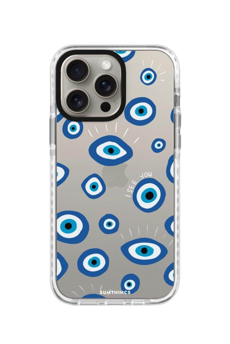 iPhone 15 Pro I See You Procase Şeffaf Telefon Kılıfı Beyaz Şeffaf - SUMTHINCS