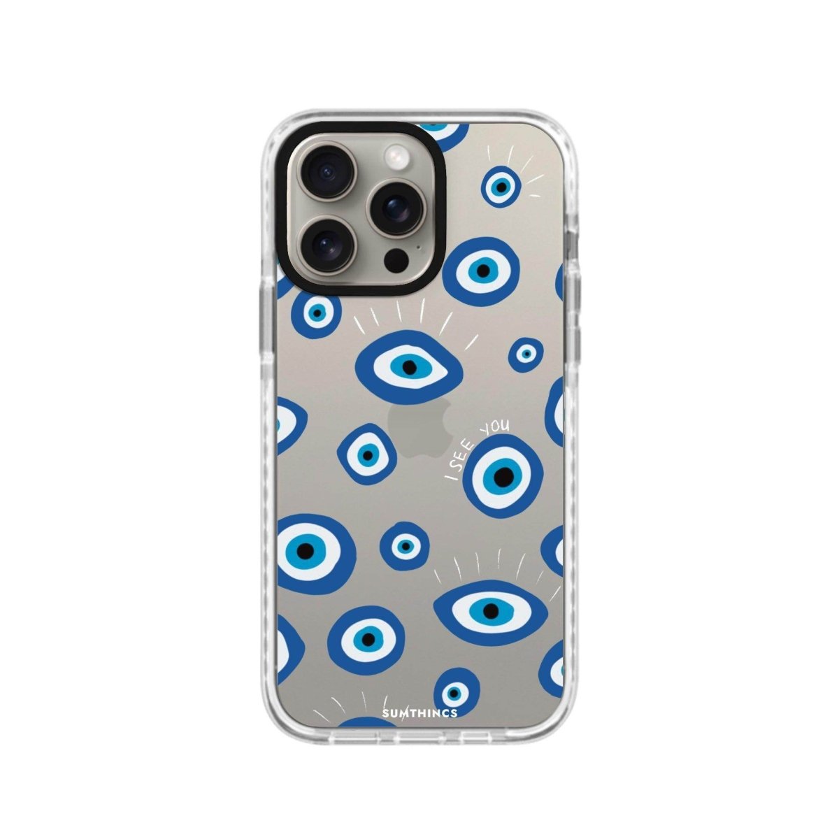 iPhone 15 Pro I See You Procase Şeffaf Telefon Kılıfı Beyaz Şeffaf - SUMTHINCS