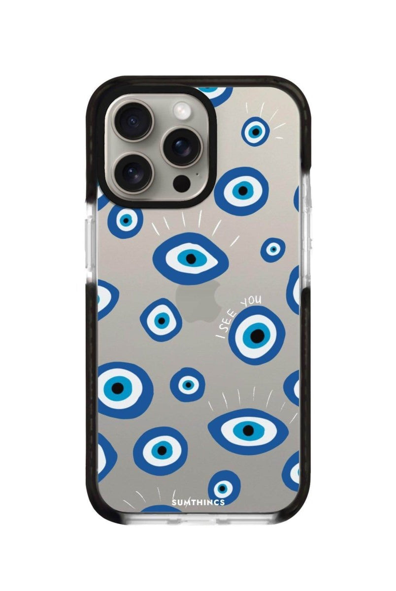 iPhone 15 Pro I See You Procase Şeffaf Telefon Kılıfı Siyah Şeffaf - SUMTHINCS