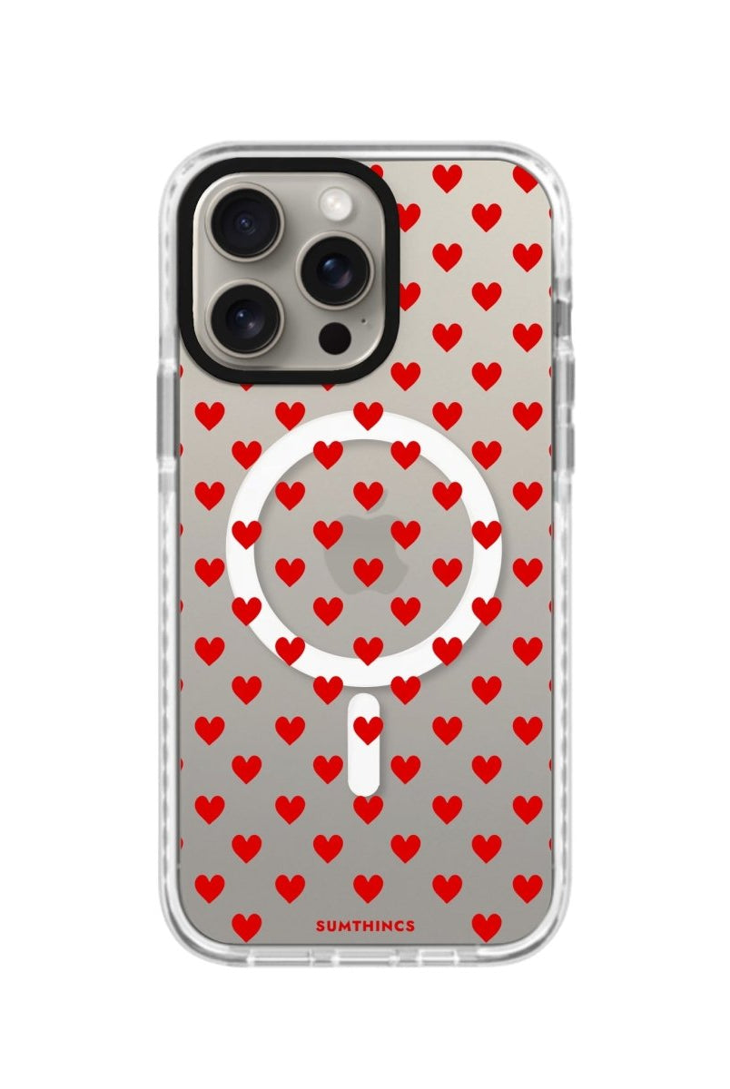 iPhone 15 Pro Little Hearts Magsafe Procase Şeffaf Telefon Kılıfı Beyaz Şeffaf - SUMTHINCS