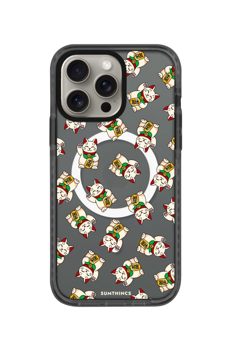 iPhone 15 Pro Maneki Neko Magsafe Procase Şeffaf Telefon Kılıfı Antrasit - SUMTHINCS