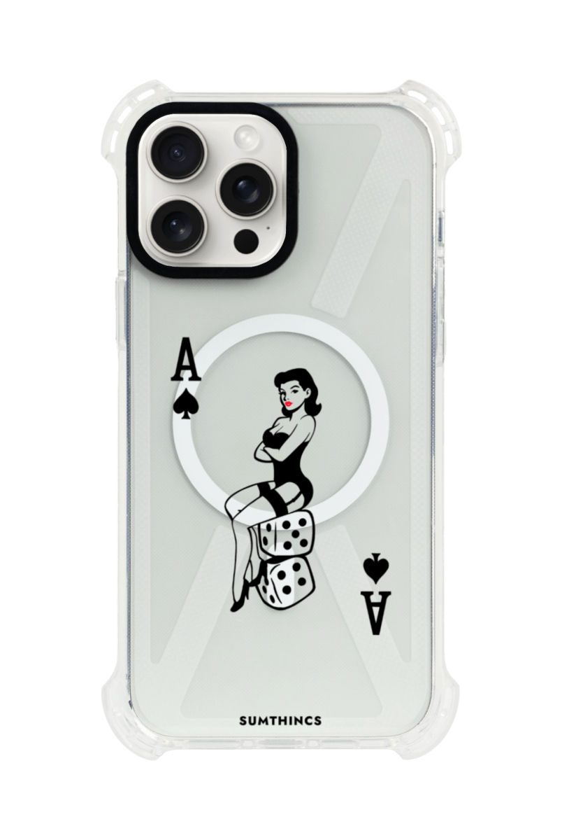 iPhone 15 Pro Max Ace Queen Bumper Magsafe Şeffaf Telefon Kılıfı Beyaz Şeffaf - SUMTHINCS