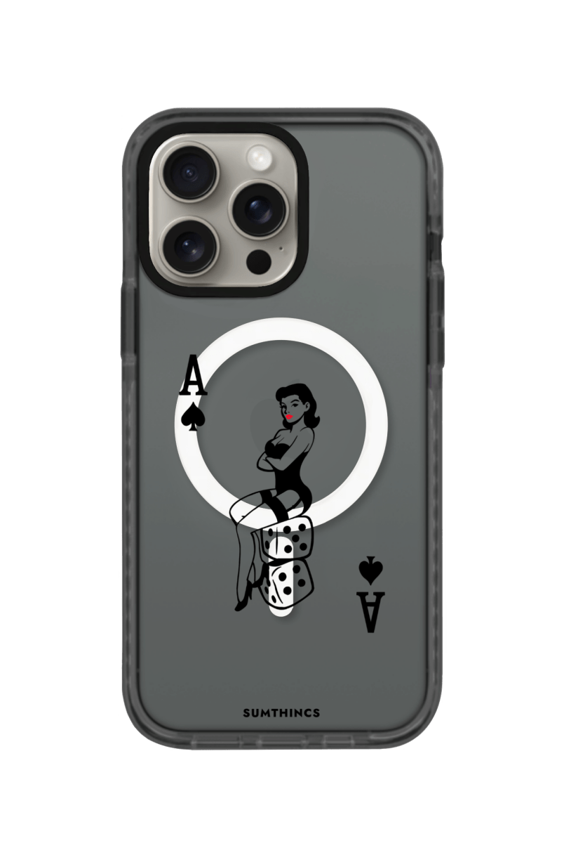 iPhone 15 Pro Max Ace Queen Magsafe Procase Şeffaf Telefon Kılıfı Antrasit - SUMTHINCS