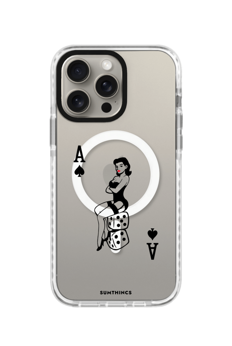 iPhone 15 Pro Max Ace Queen Magsafe Procase Şeffaf Telefon Kılıfı Beyaz Şeffaf - SUMTHINCS