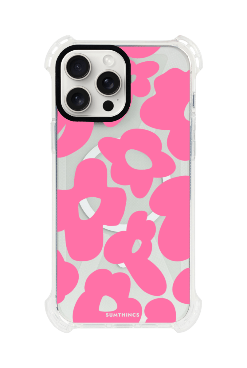 iPhone 15 Pro Max Daisy Pop Bumper Magsafe Telefon Kılıfı Beyaz Şeffaf - SUMTHINCS