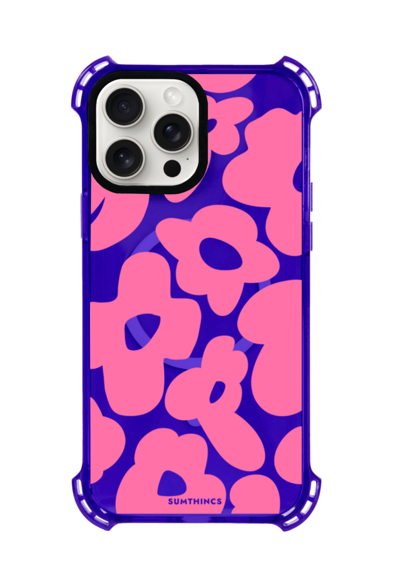 iPhone 15 Pro Max Daisy Pop Bumper Magsafe Telefon Kılıfı Mor - SUMTHINCS