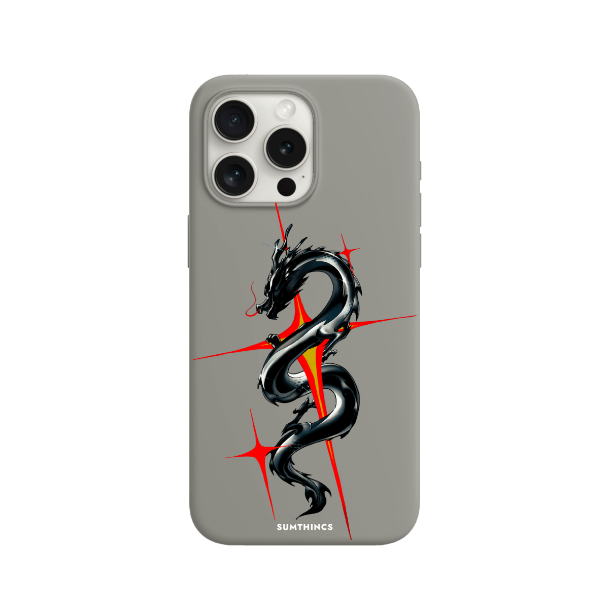 iPhone 15 Pro Max Dragonflare Premium Telefon Kılıfı Gri - SUMTHINCS