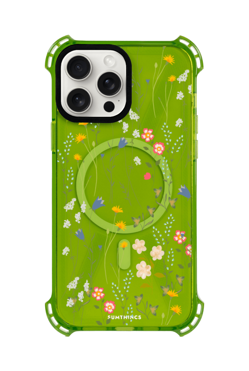 iPhone 15 Pro Max Eternal Garden Bumper Magsafe Şeffaf Telefon Kılıfı Yeşil - SUMTHINCS