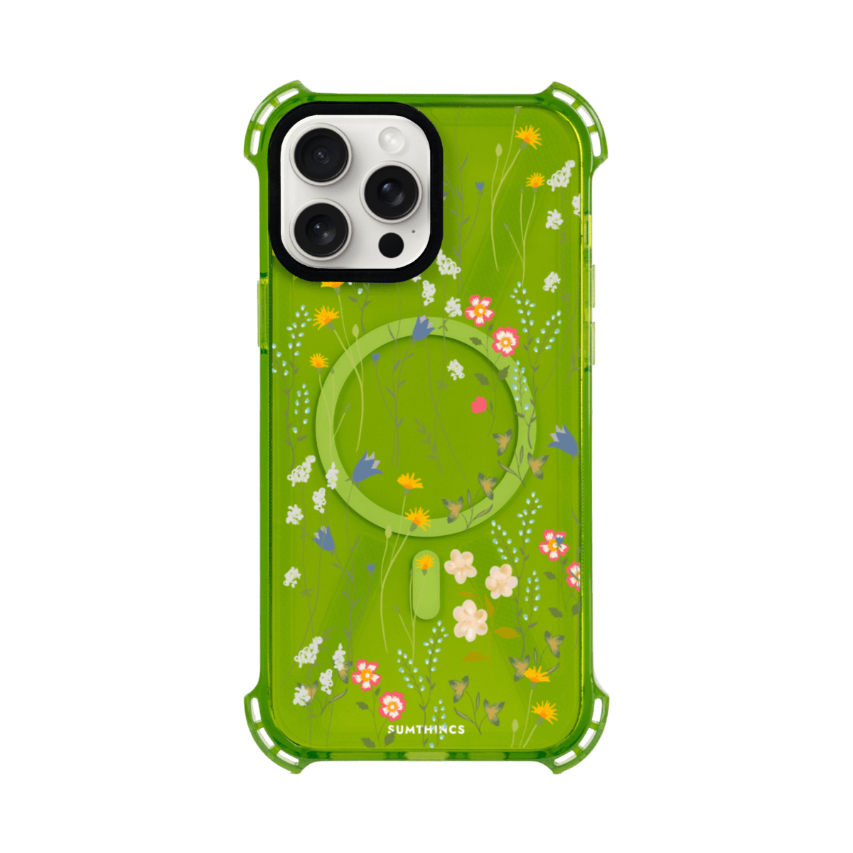 iPhone 15 Pro Max Eternal Garden Bumper Magsafe Şeffaf Telefon Kılıfı Yeşil - SUMTHINCS