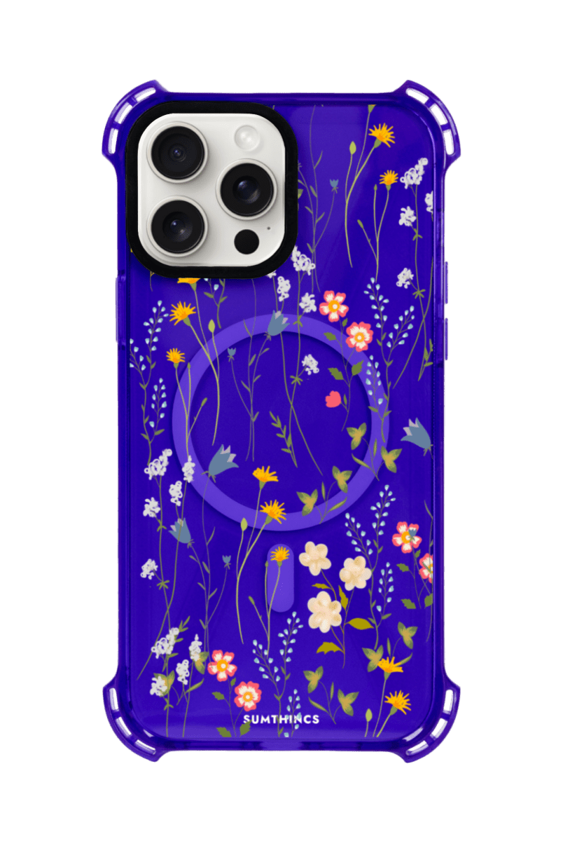 iPhone 15 Pro Max Eternal Garden Bumper Magsafe Şeffaf Telefon Kılıfı Mor - SUMTHINCS