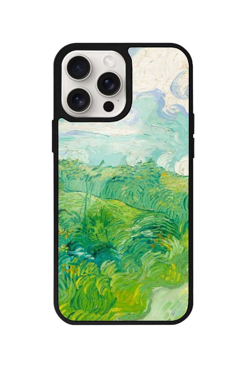 iPhone 15 Pro Max Green Wheat Fields Glossy Cam Telefon Kılıfı - SUMTHINCS