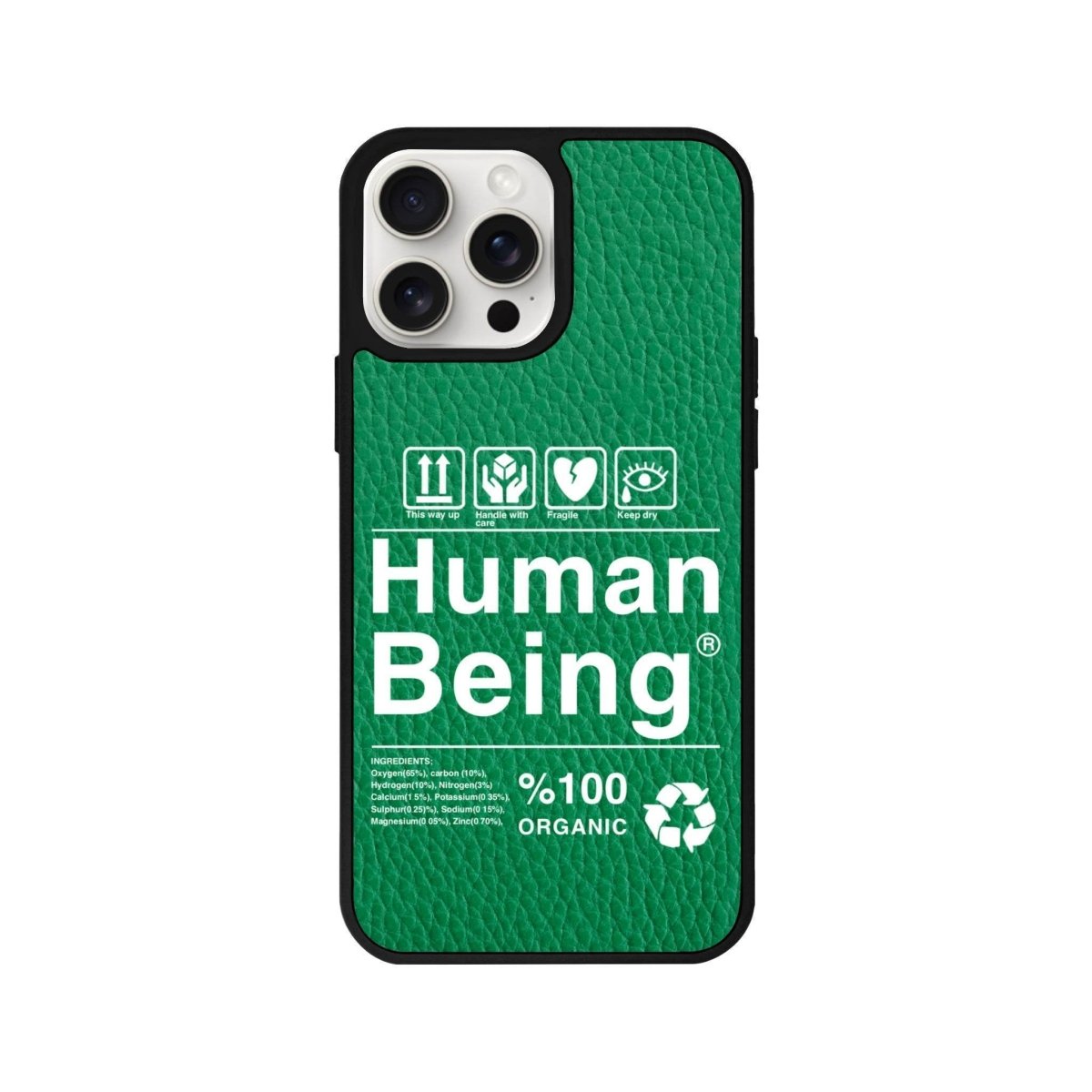 iPhone 15 Pro Max Human Being Leather Vegan Deri Telefon Kılıfı - SUMTHINCS