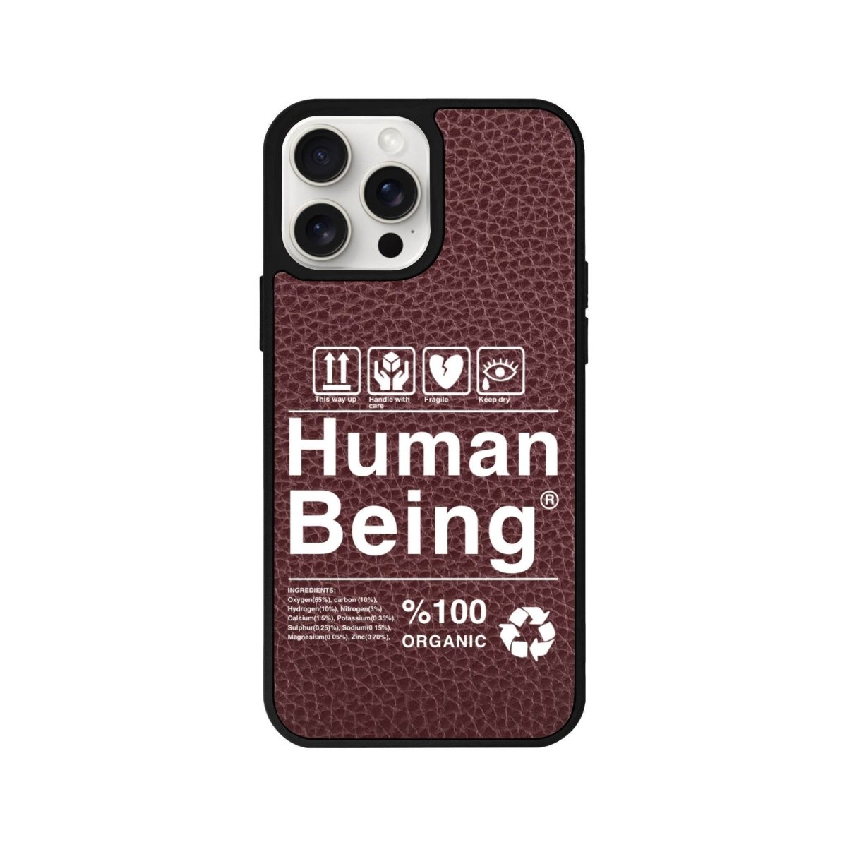 iPhone 15 Pro Max Human Being Leather Vegan Deri Telefon Kılıfı - SUMTHINCS