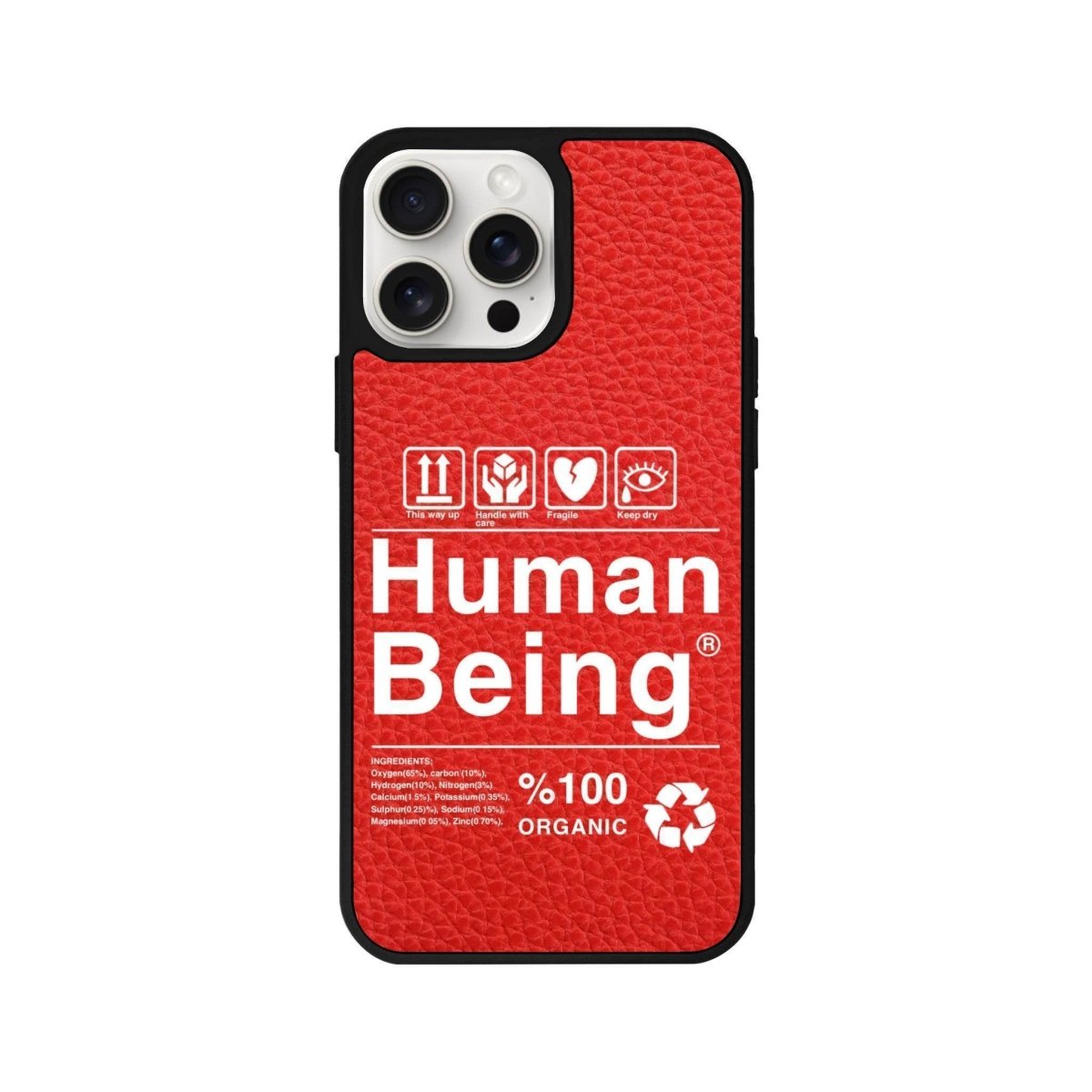 iPhone 15 Pro Max Human Being Leather Vegan Deri Telefon Kılıfı - SUMTHINCS