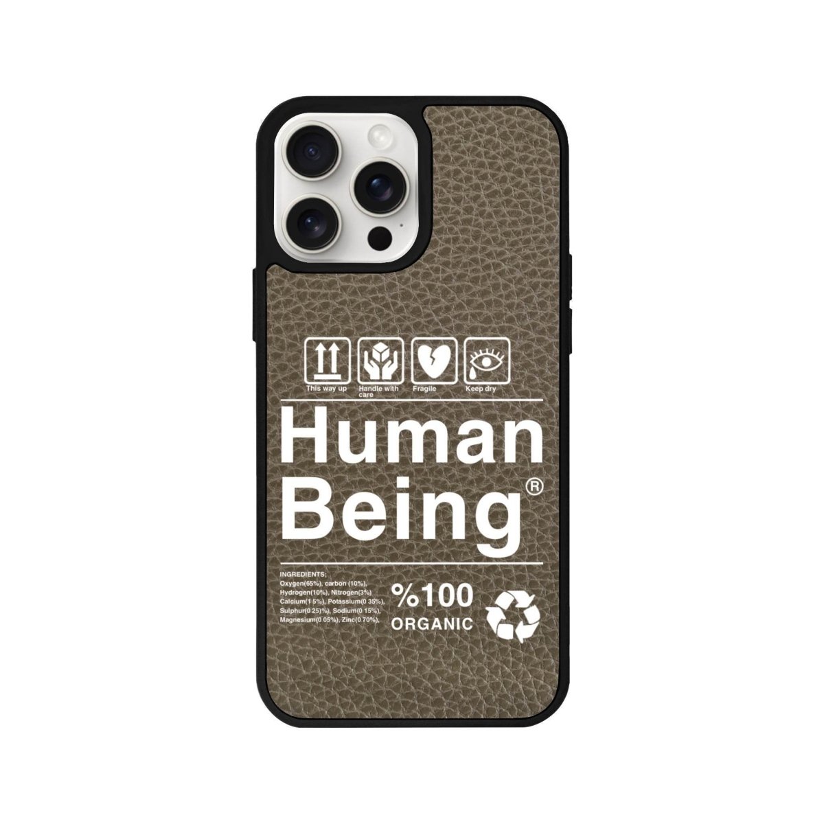 iPhone 15 Pro Max Human Being Leather Vegan Deri Telefon Kılıfı - SUMTHINCS