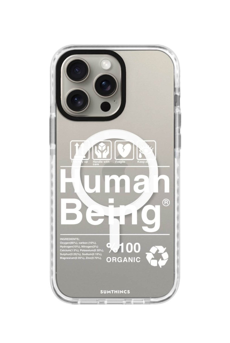 iPhone 15 Pro Max Human Being Magsafe Procase Şeffaf Telefon Kılıfı Beyaz Şeffaf - SUMTHINCS