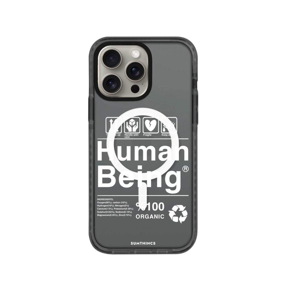 iPhone 15 Pro Max Human Being Magsafe Procase Şeffaf Telefon Kılıfı Antrasit - SUMTHINCS