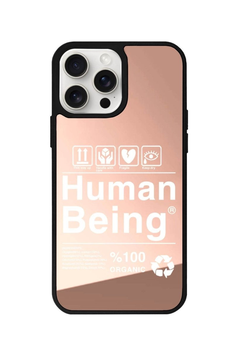iPhone 15 Pro Max Human Being Mirror Aynalı Telefon Kılıfı Metalik Pembe - SUMTHINCS