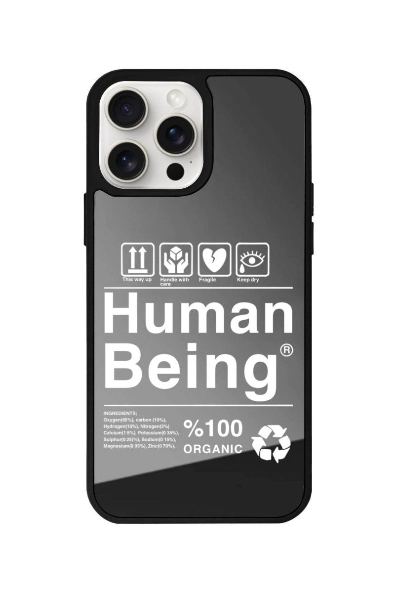 iPhone 15 Pro Max Human Being Mirror Aynalı Telefon Kılıfı Antrasit - SUMTHINCS