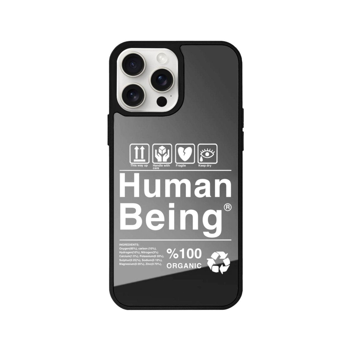 iPhone 15 Pro Max Human Being Mirror Aynalı Telefon Kılıfı Antrasit - SUMTHINCS