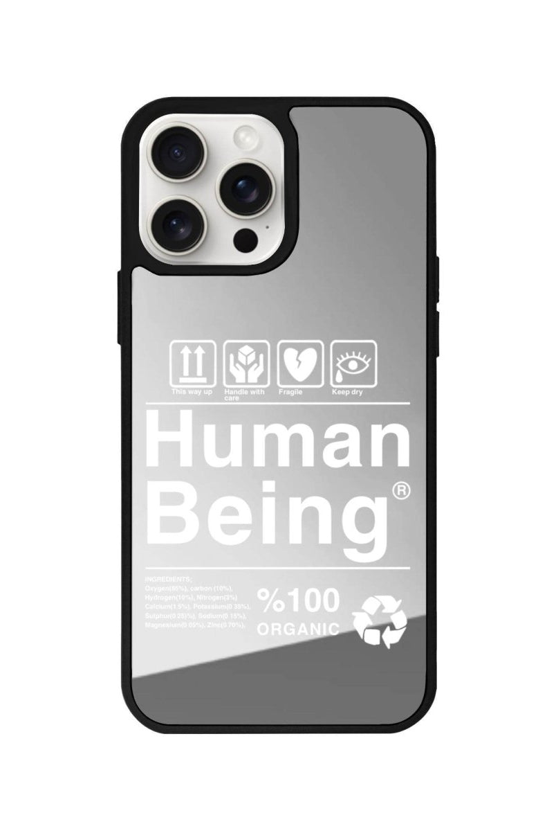iPhone 15 Pro Max Human Being Mirror Aynalı Telefon Kılıfı Gümüş - SUMTHINCS