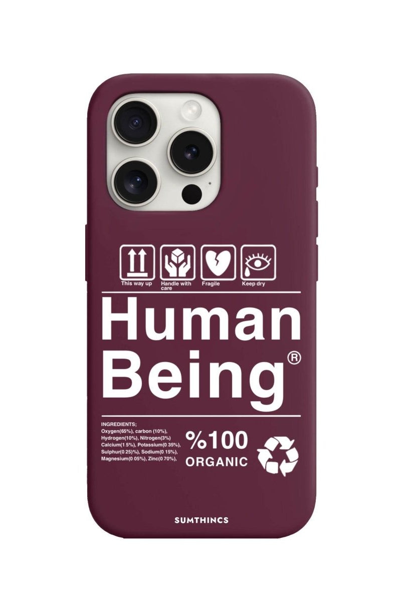 iPhone 15 Pro Max Human Being Premium Telefon Kılıfı Bordo - SUMTHINCS