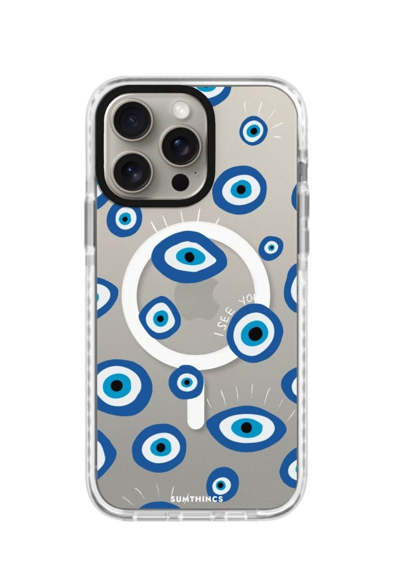 iPhone 15 Pro Max I See You Magsafe Procase Şeffaf Telefon Kılıfı Beyaz Şeffaf - SUMTHINCS