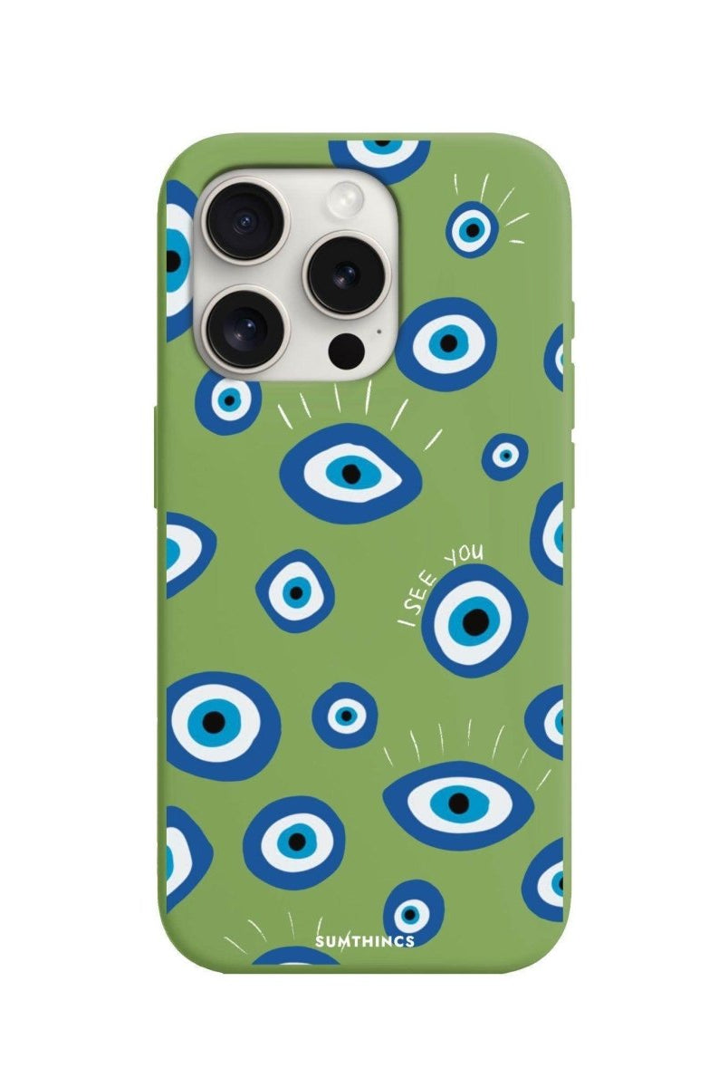 iPhone 15 Pro Max I See You Premium Telefon Kılıfı Fıstık Yeşili - SUMTHINCS